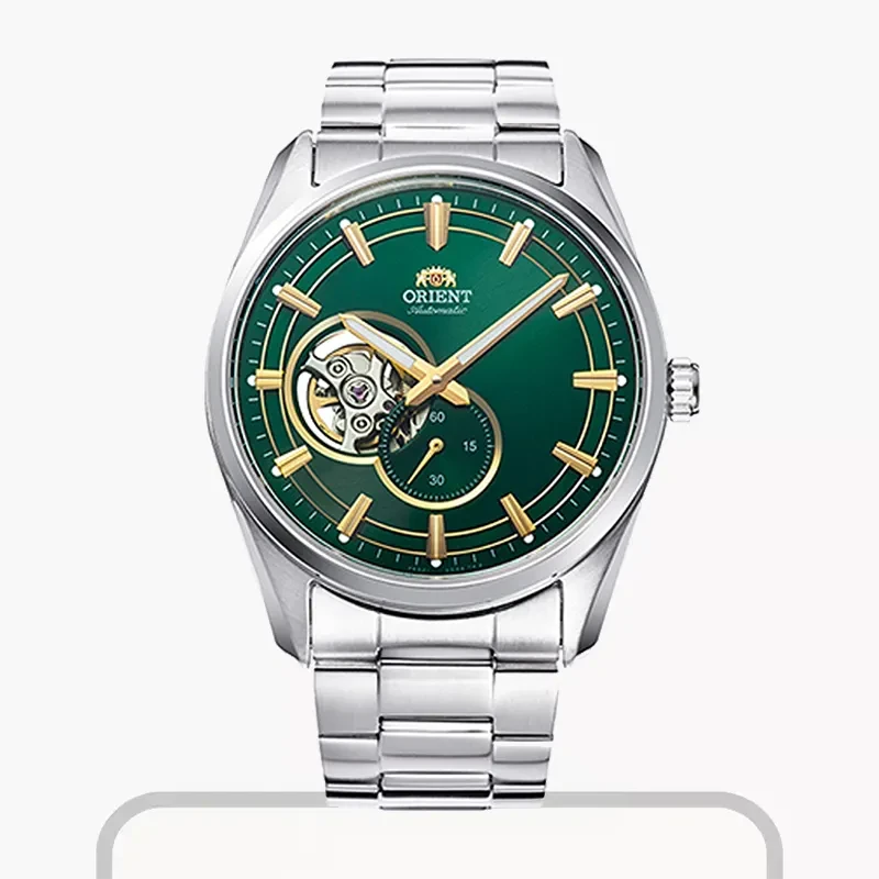 Orient Semi-skeleton Green Dial Open Heart Men's Watch- RA-AR0008E